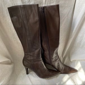 Enzo Angiolini Leather Boots Dark Brown 9 1/2